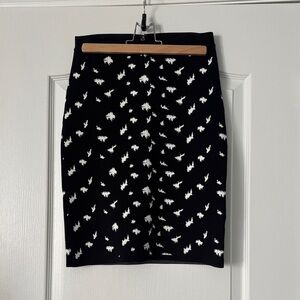 Pink Tartan Black White Pattern Pencil Skirt Small